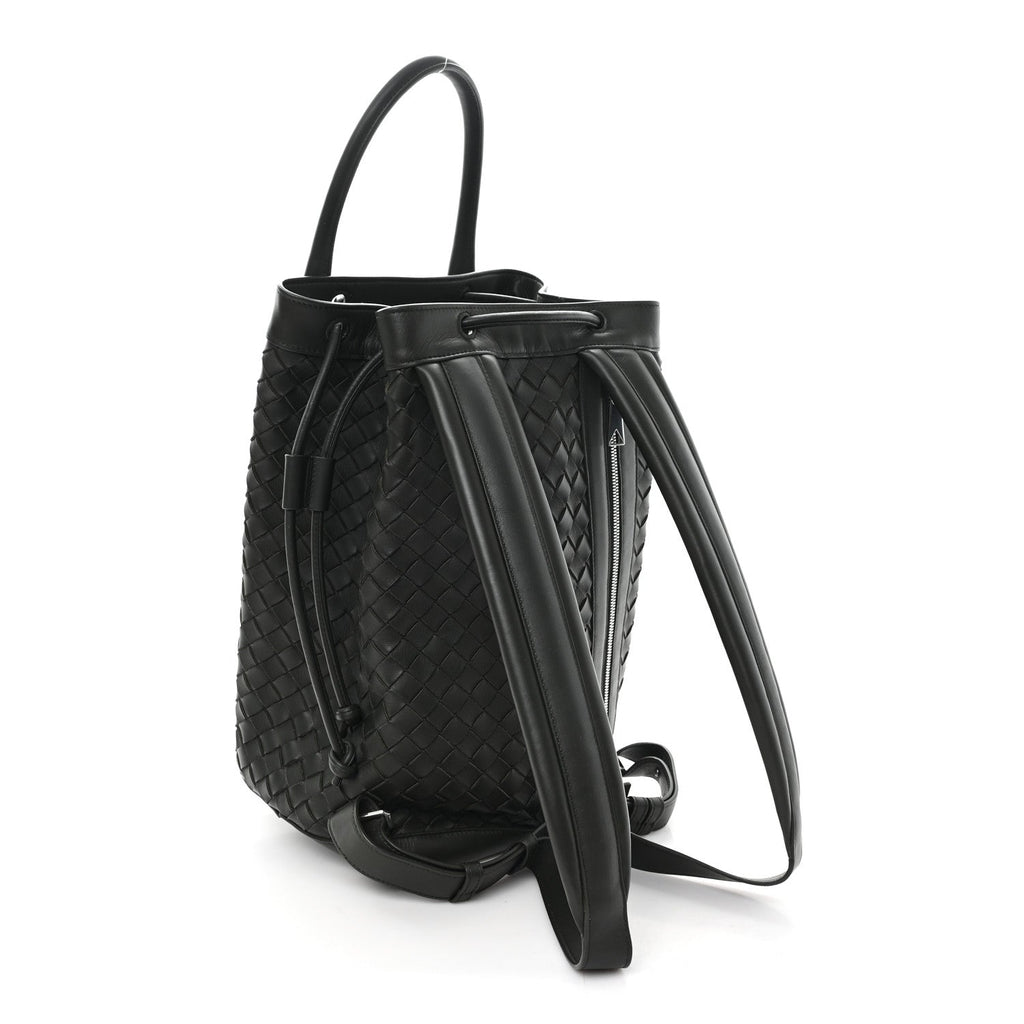 Nappa Intrecciato Drawstring Backpack Khaki
