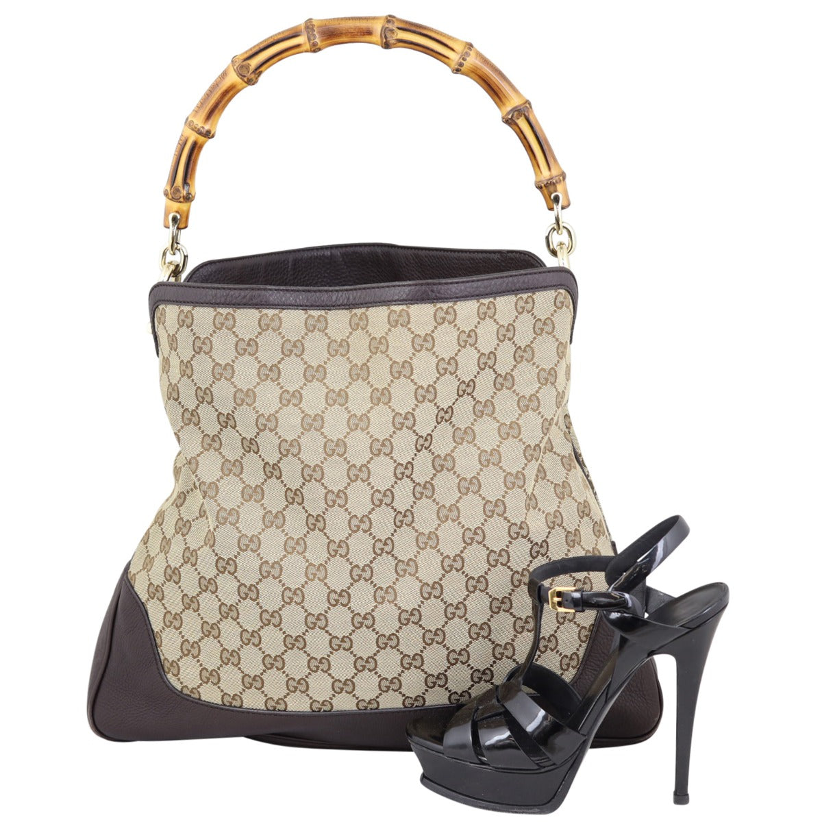 Gucci GG Canvas Diana Bamboo Shoulder Bag