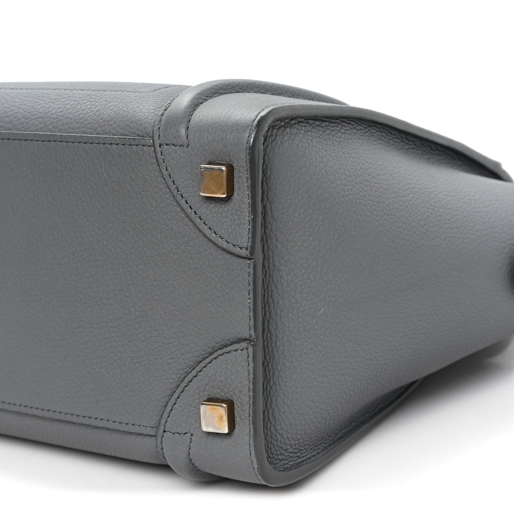 Baby Drummed Calfskin Micro Luggage Kohl