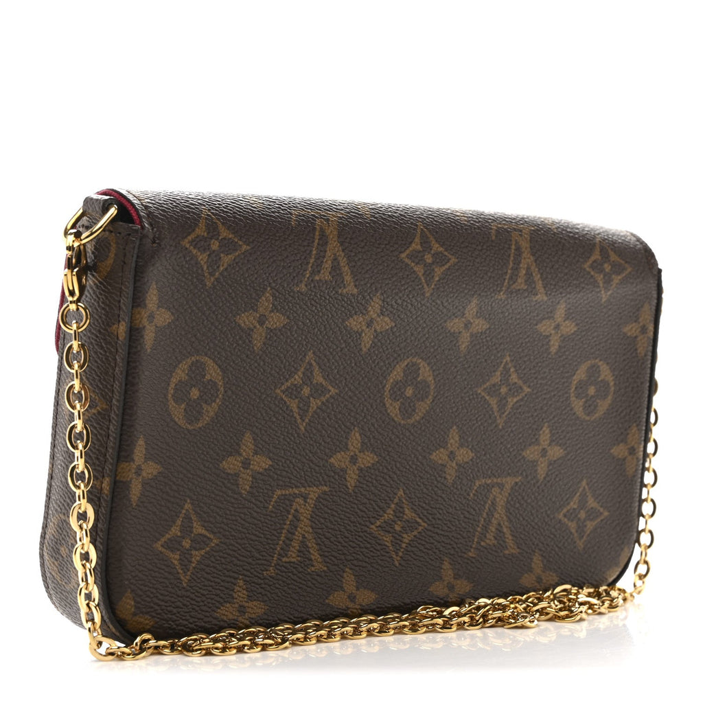 Monogram Pochette Felicie Chain Wallet Fuchsia