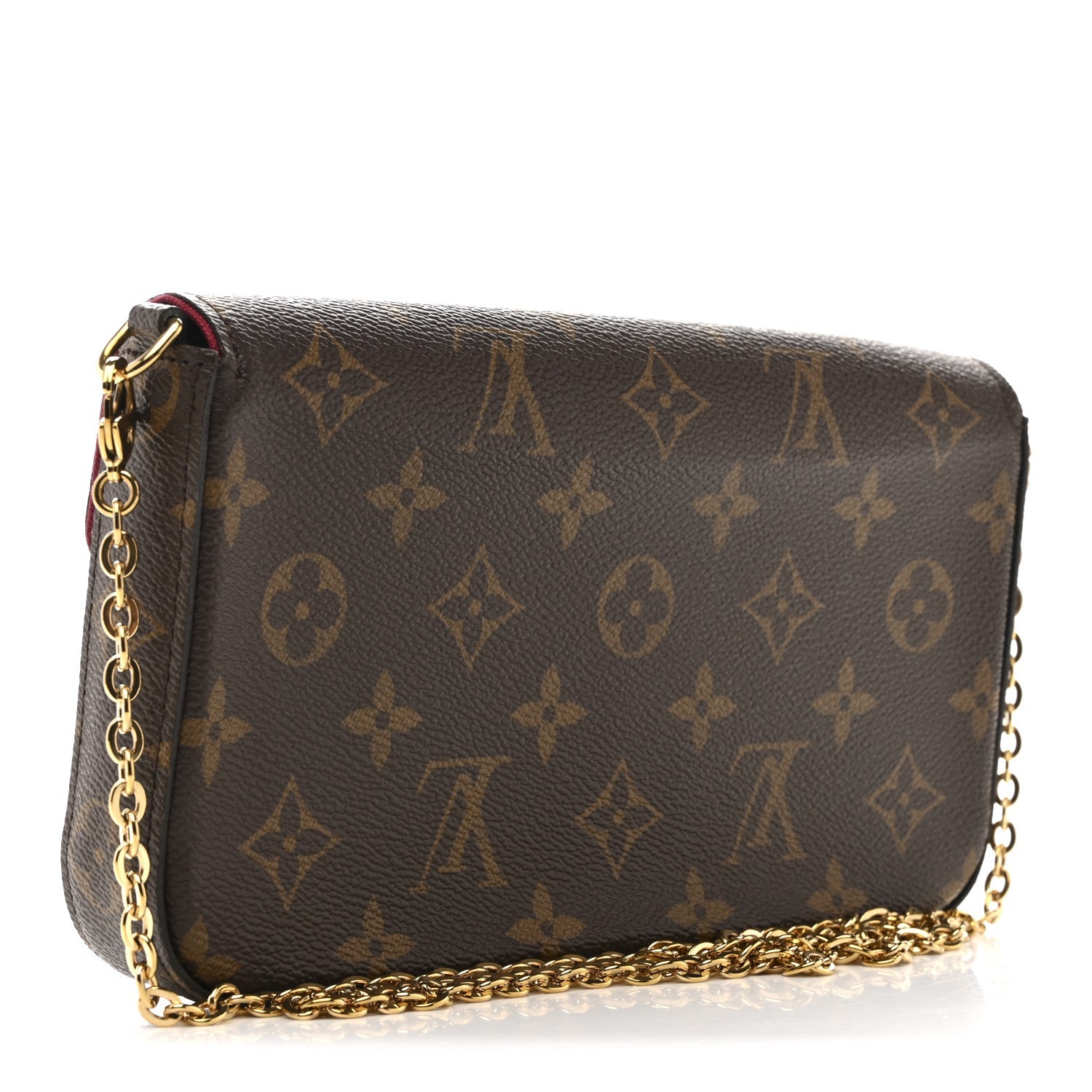 Monogram Pochette Felicie Chain Wallet Fuchsia