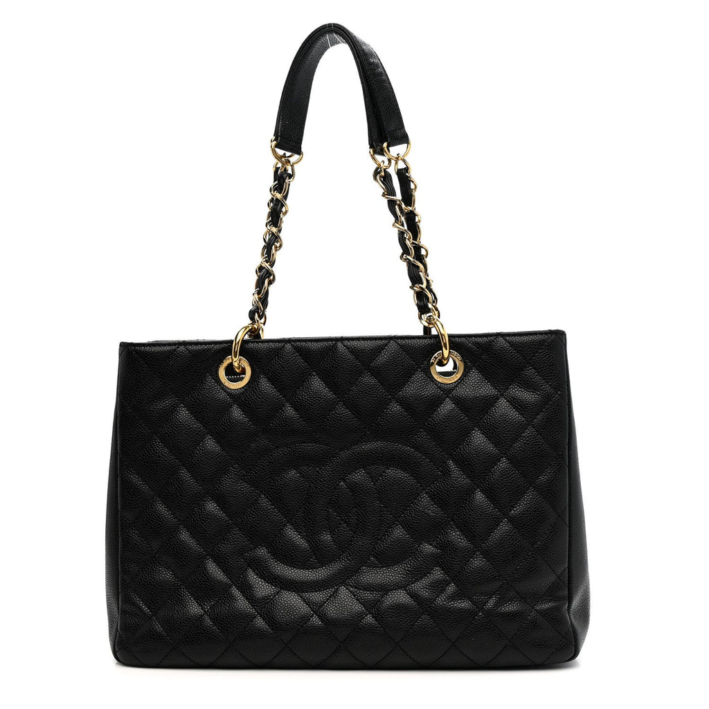 Caviar Quilted Grand Shopping Tote GST Black
