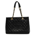 Caviar Quilted Grand Shopping Tote GST Black