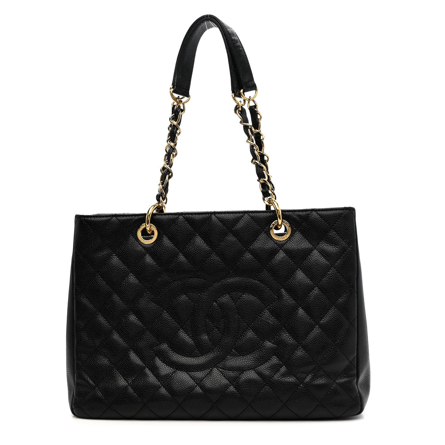 Caviar Quilted Grand Shopping Tote GST Black