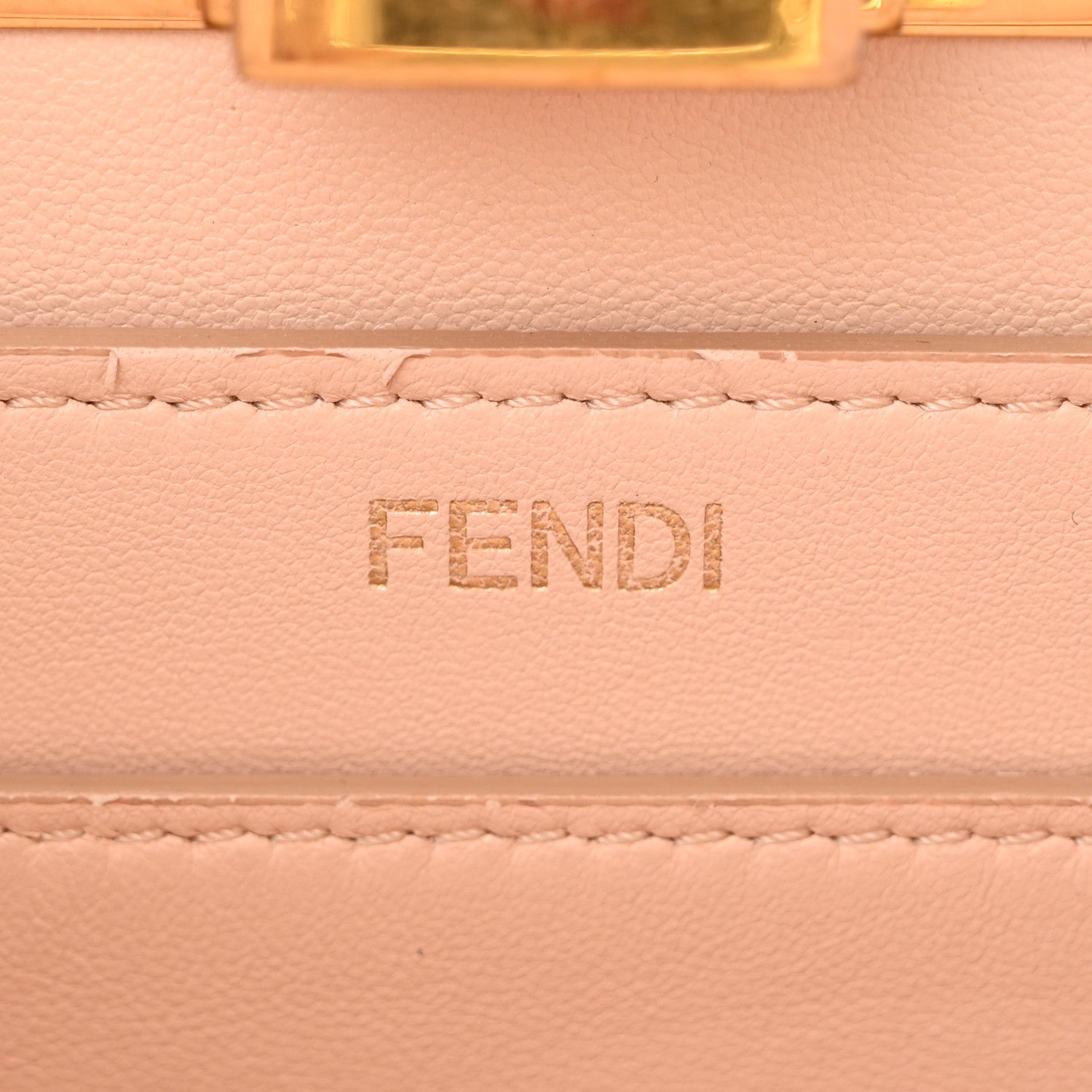 Vitello Seta Nappa Bi-Color Small Peekaboo I SEE U Satchel White Ice Light Rose Tortora