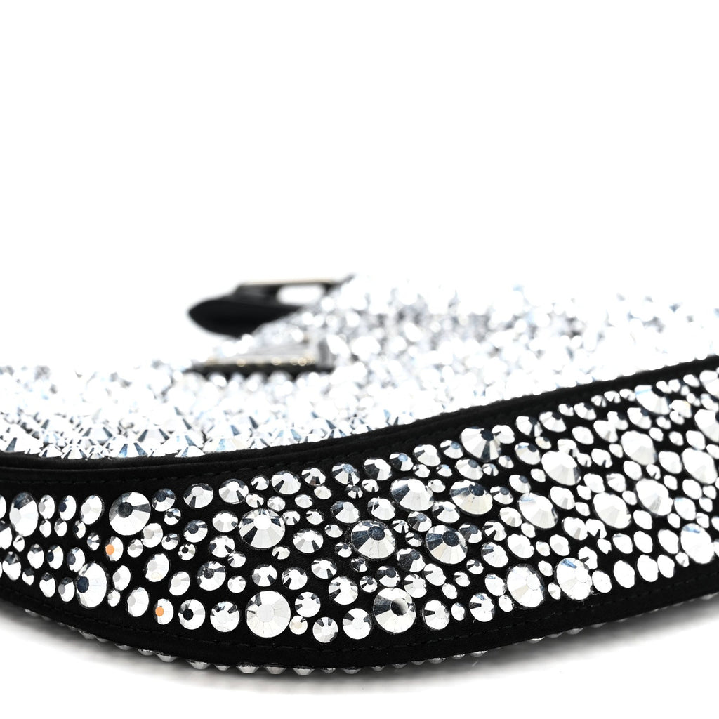 Satin Crystal Cleo Adjustable Strap Shoulder Bag Metal