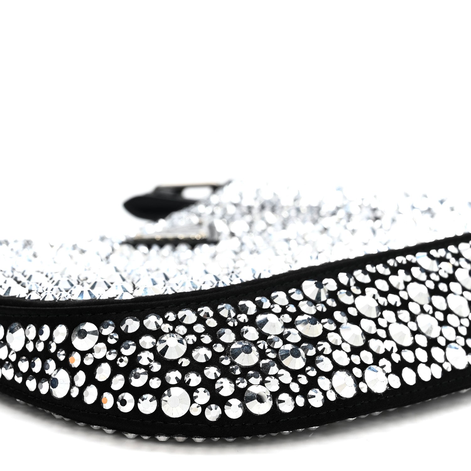 Satin Crystal Cleo Adjustable Strap Shoulder Bag Metal