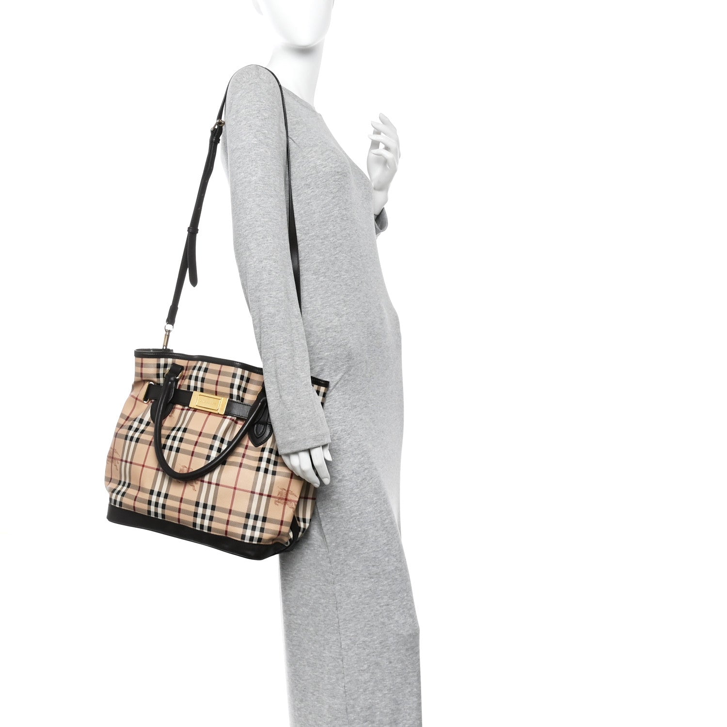 Haymarket Check Medium Golderton Tote Chocolate