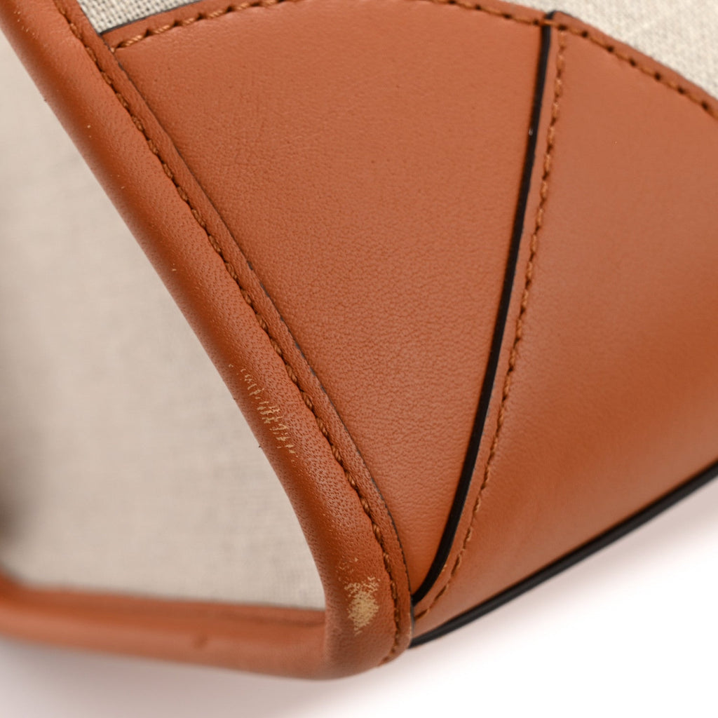 Calfskin Linen Large Munchen Tote Cognac