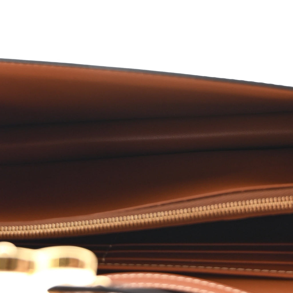 Triomphe Canvas Calfskin Enveloppe Bag Tan