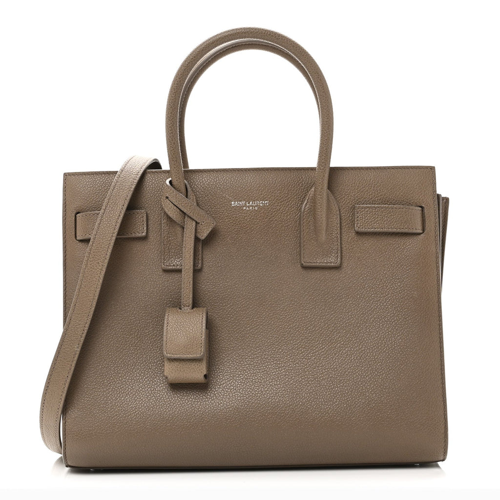 Grained Calfskin Baby Sac De Jour Taupe