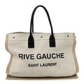 Linen Calfskin Rive Gauche Tote Optic White
