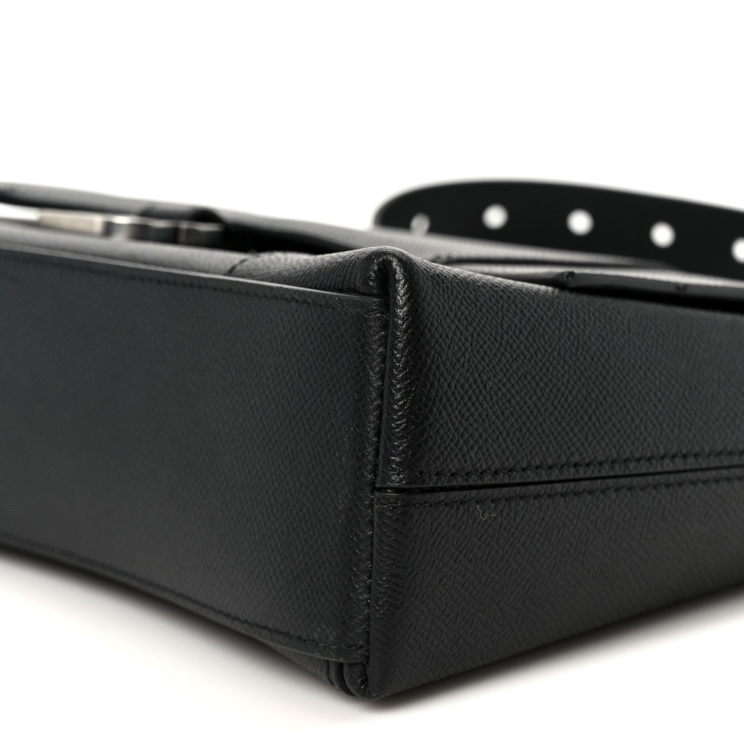 Semi Matte Soft Textured Calfskin Downtown Shoulder Bag Black
