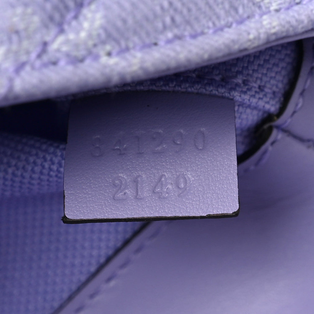 Denim GG Monogram Mini GG Marmont Shoulder Bag Light Purple