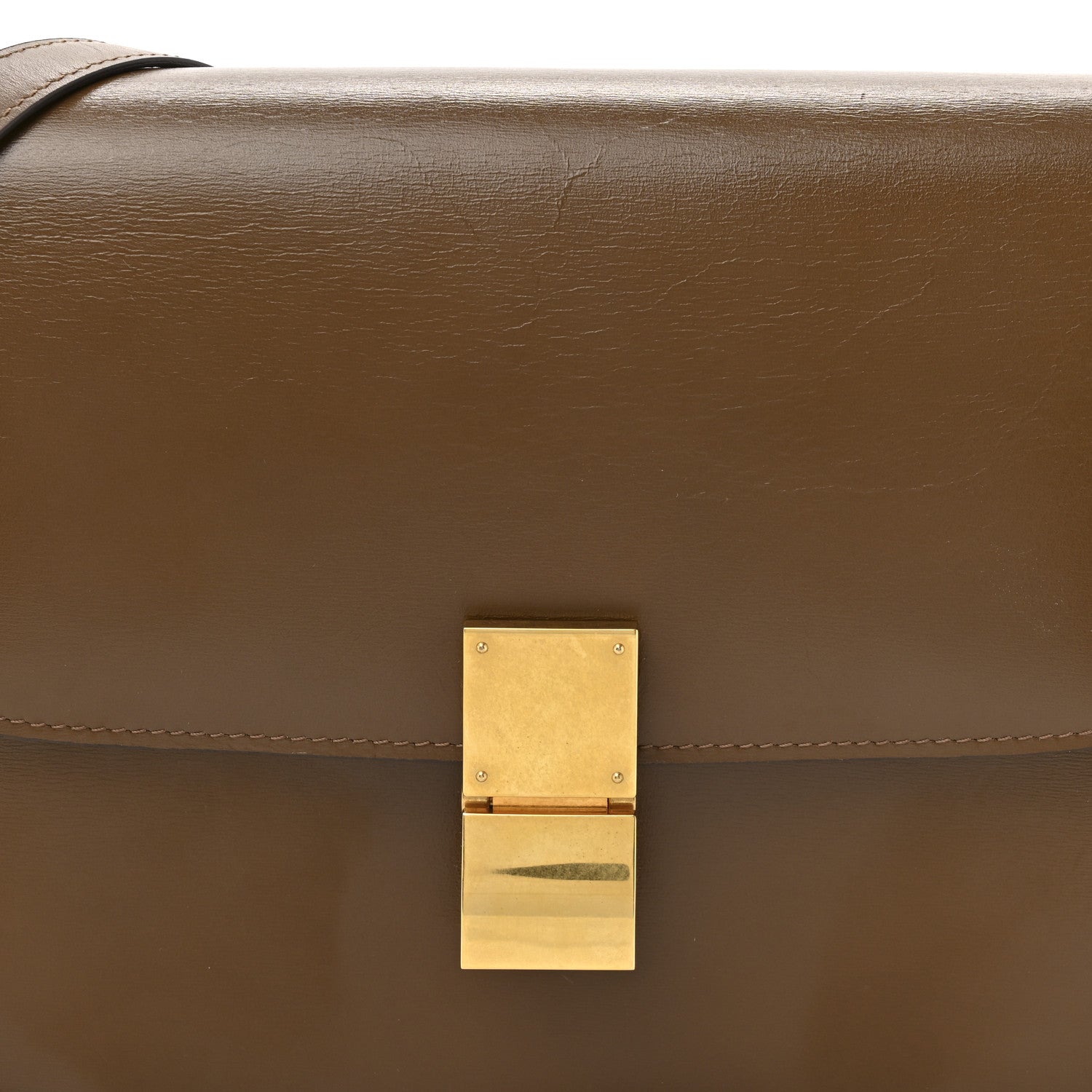 Box Calfskin Medium Classic Box Flap Bag Camel