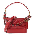 Aged Calfskin Quilted Small Gabrielle Logo Hobo Red