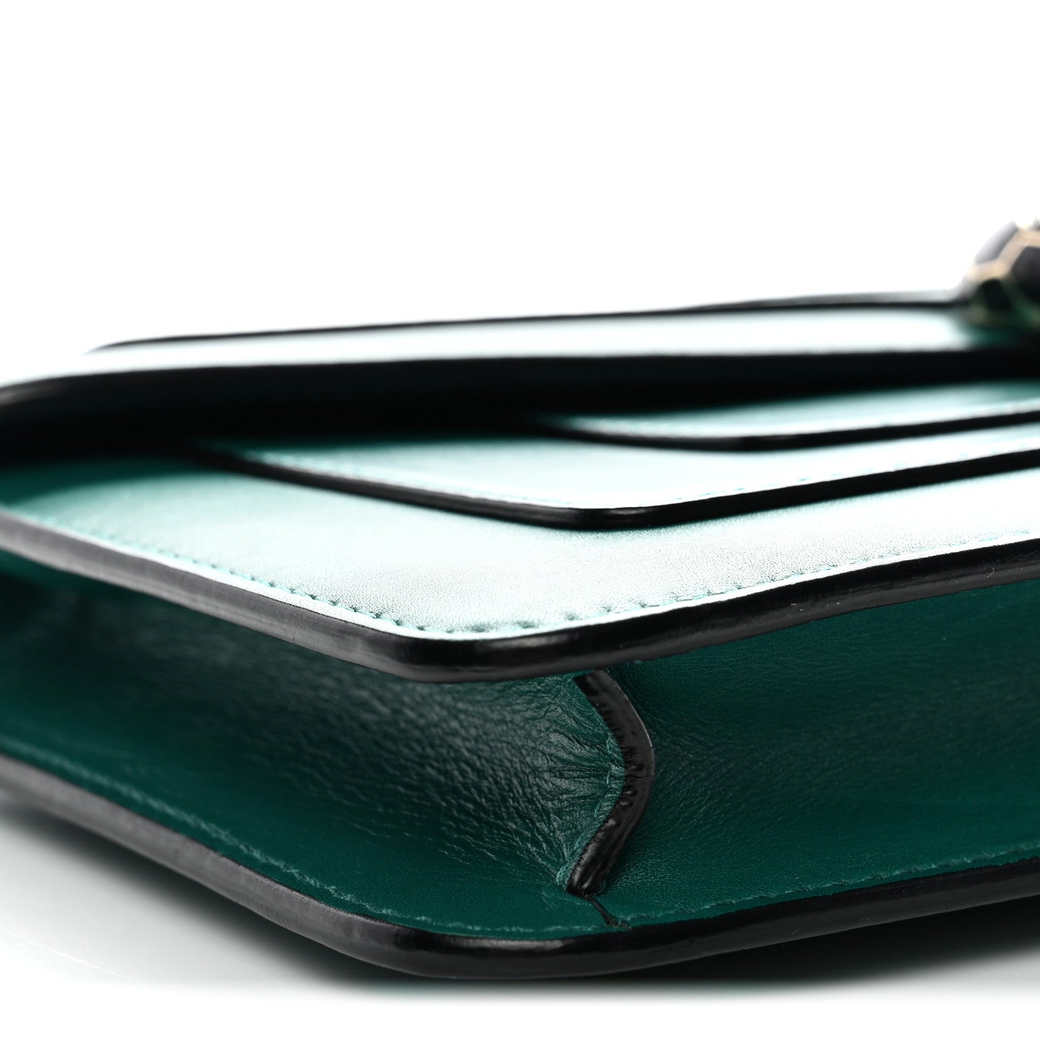 Calfskin Serpenti Forever Flap Clutch Emerald Green