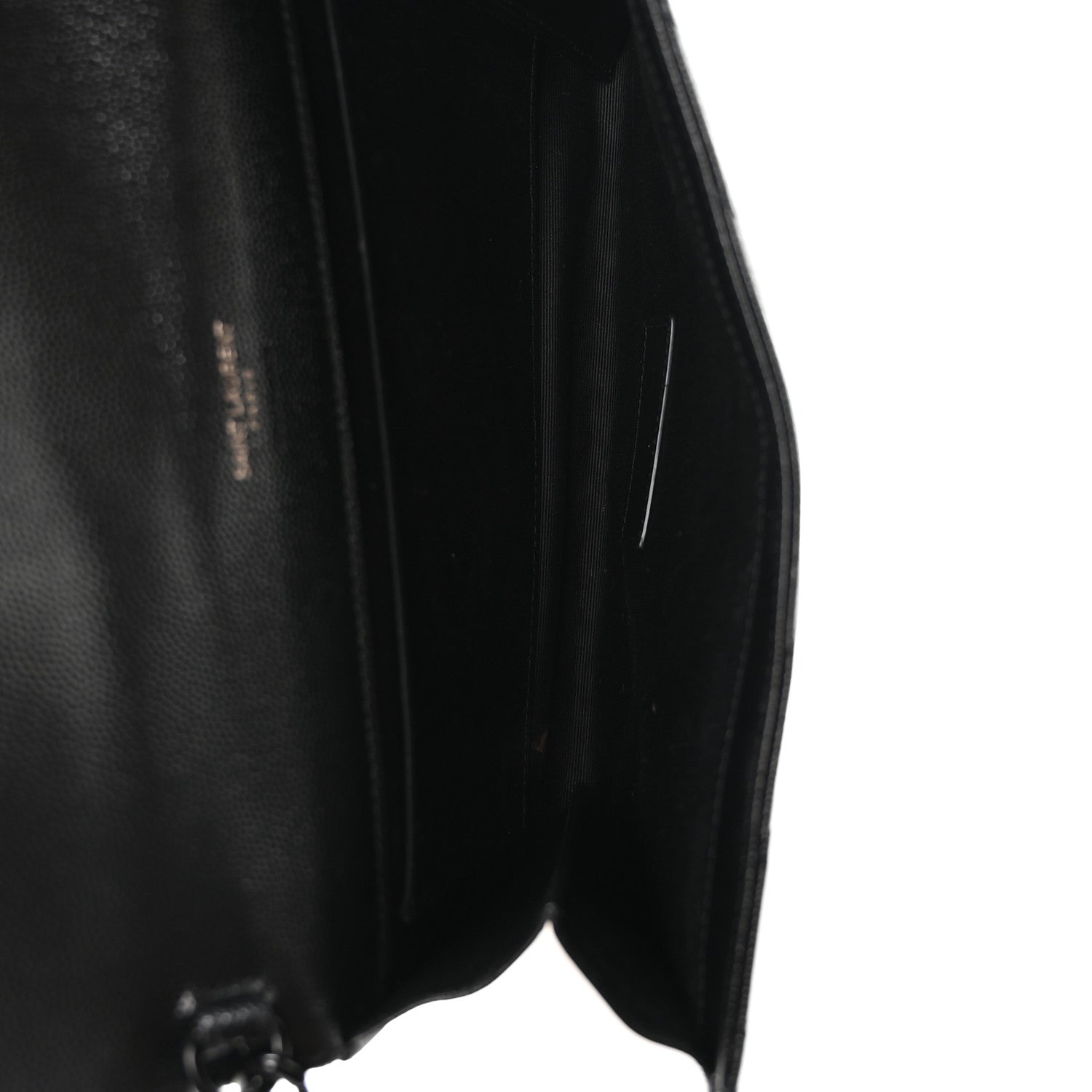Grain De Poudre Matelasse Chevron Monogram Monochrome Envelope Clutch Black