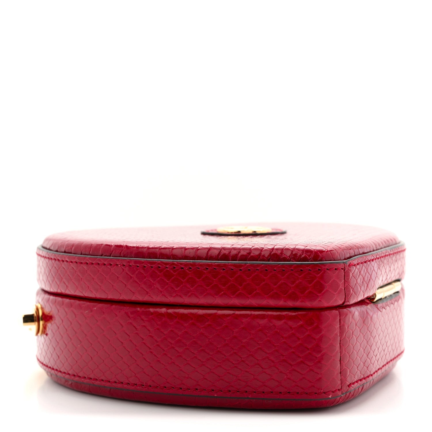 Snakeskin Broadway Mini Heart Top Handle Bag Rasberry Candy