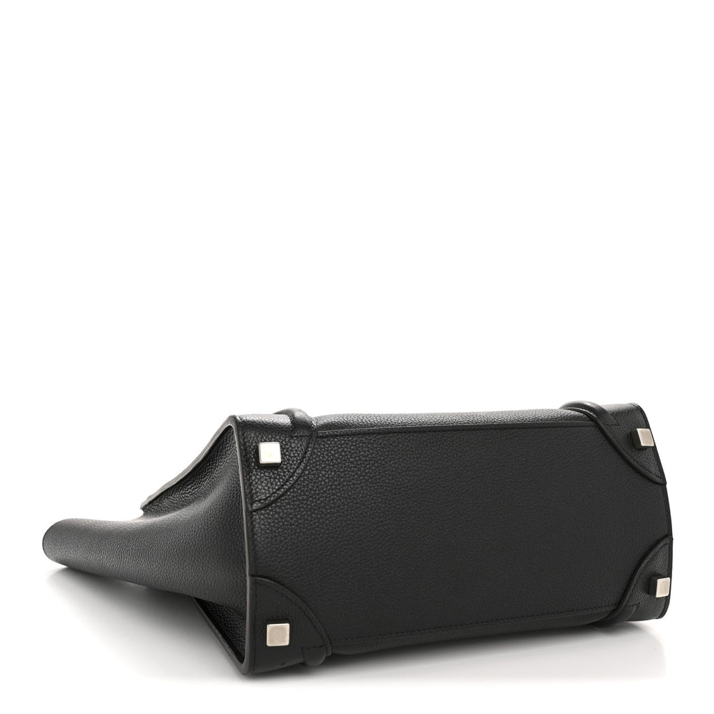 Drummed Calfskin Micro Luggage Black