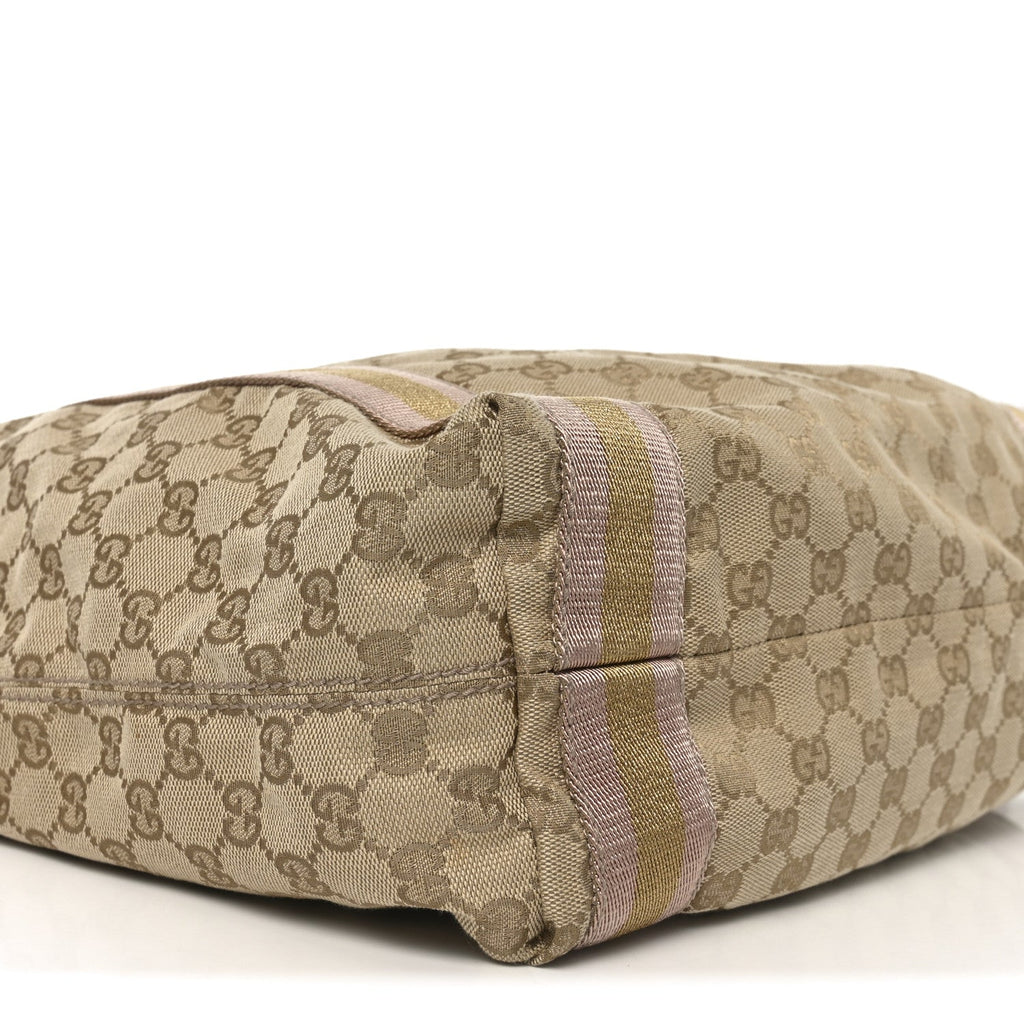 GG Monogram Medium Web Handle Vertical Tote Pink Gold