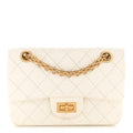 Aged Calfskin Quilted 2.55 Reissue Mini Flap White
