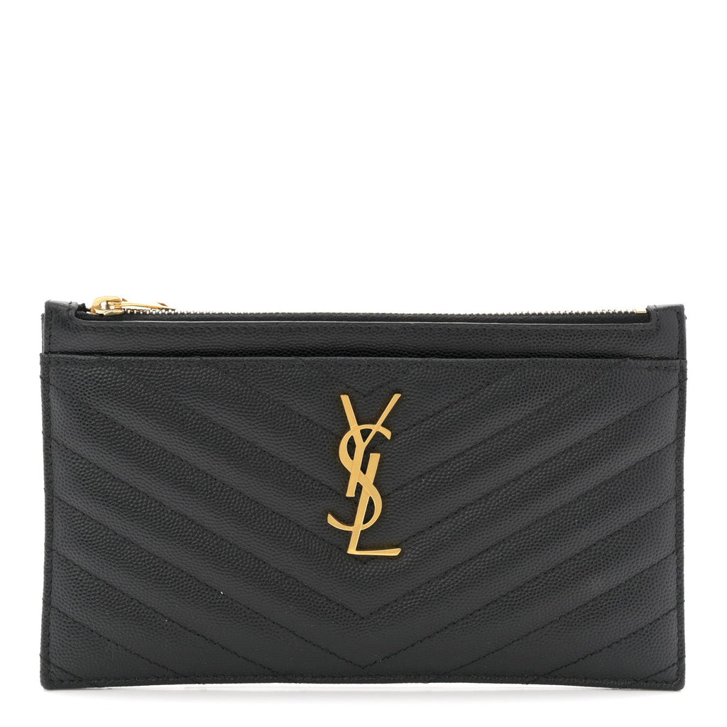 Grain De Poudre Chevron Monogram Bill Pouch Black