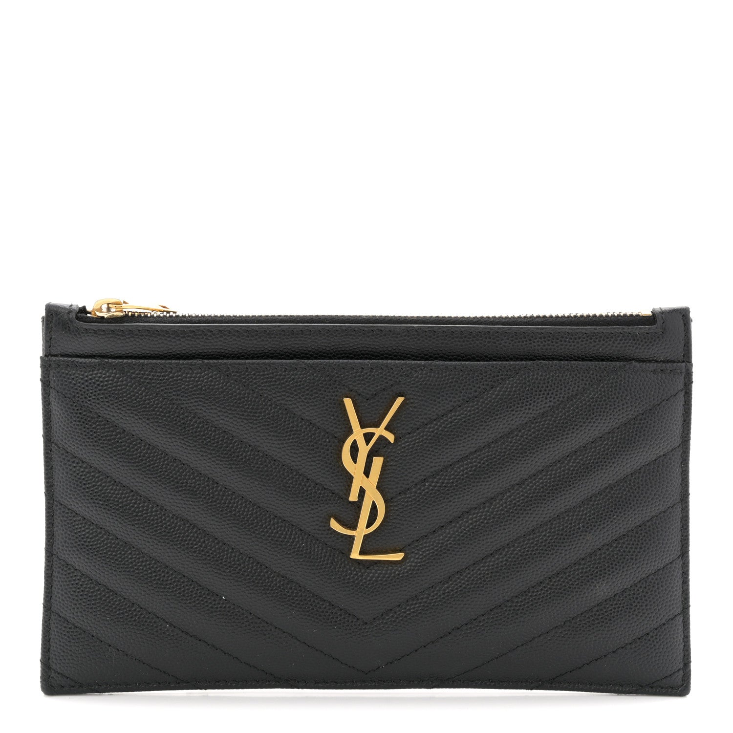 Grain De Poudre Chevron Monogram Bill Pouch Black