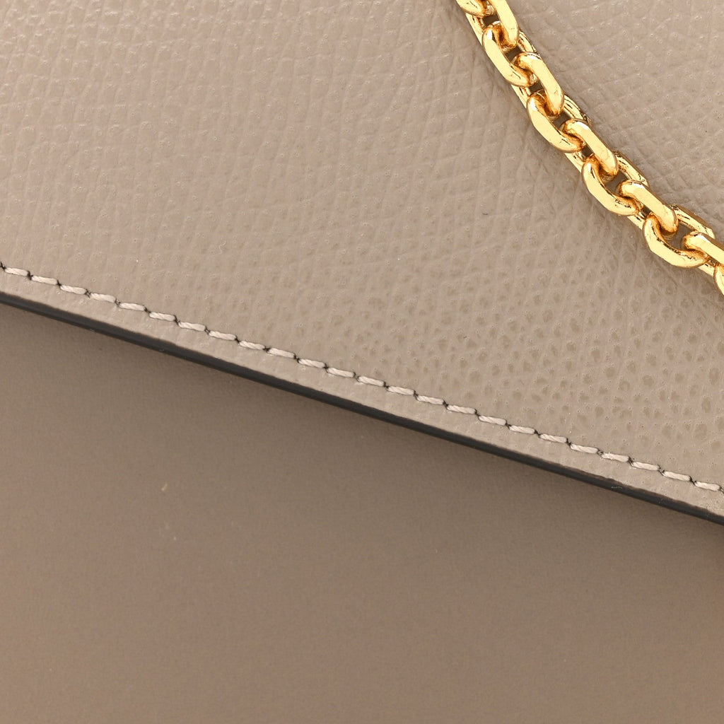 Vitello King Cruise FF Diamonds Continental Envelope Wallet On Chain Truffle Dove
