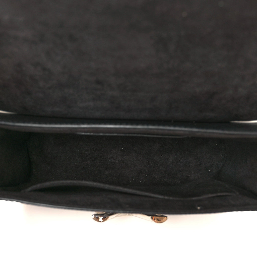 Epi Embroidered Twist Shoulder Bag MM  Black