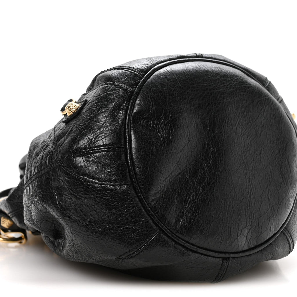 Agneau Giant 12 Gold Hardware Mini Pompon Black