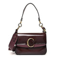 Spazzolato Sfumato Calfskin Small C Double Carry Burnt Brown