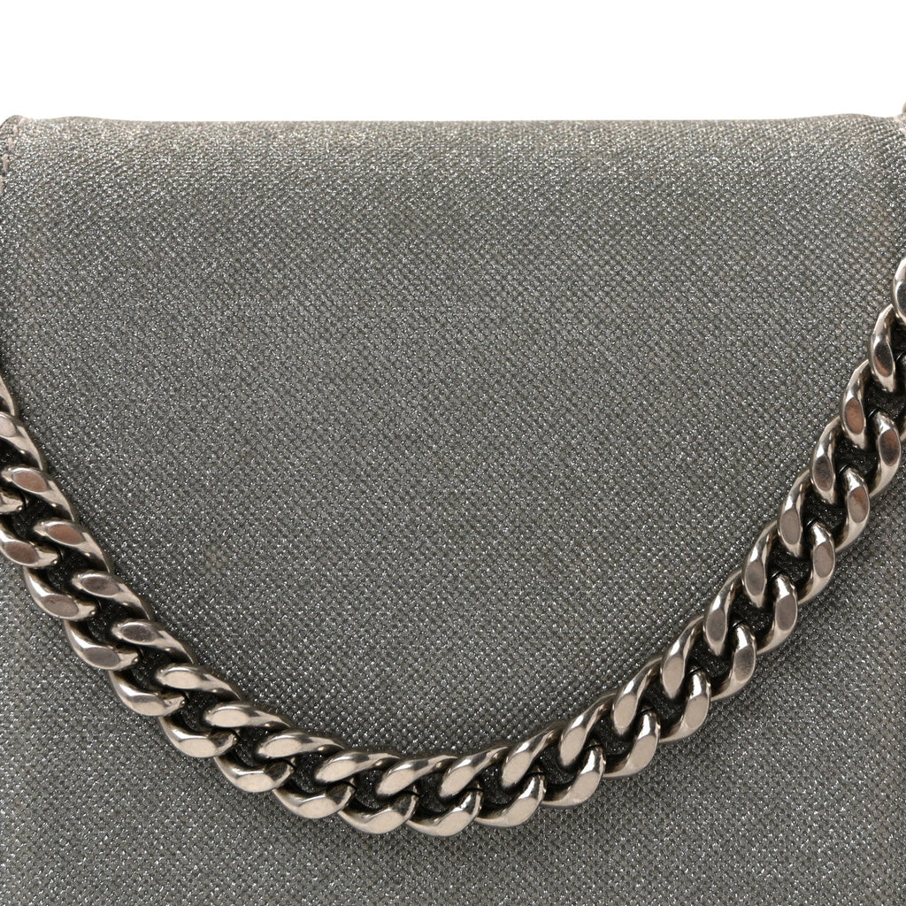Glitter Fabric Hourglass Chain Bag Grey