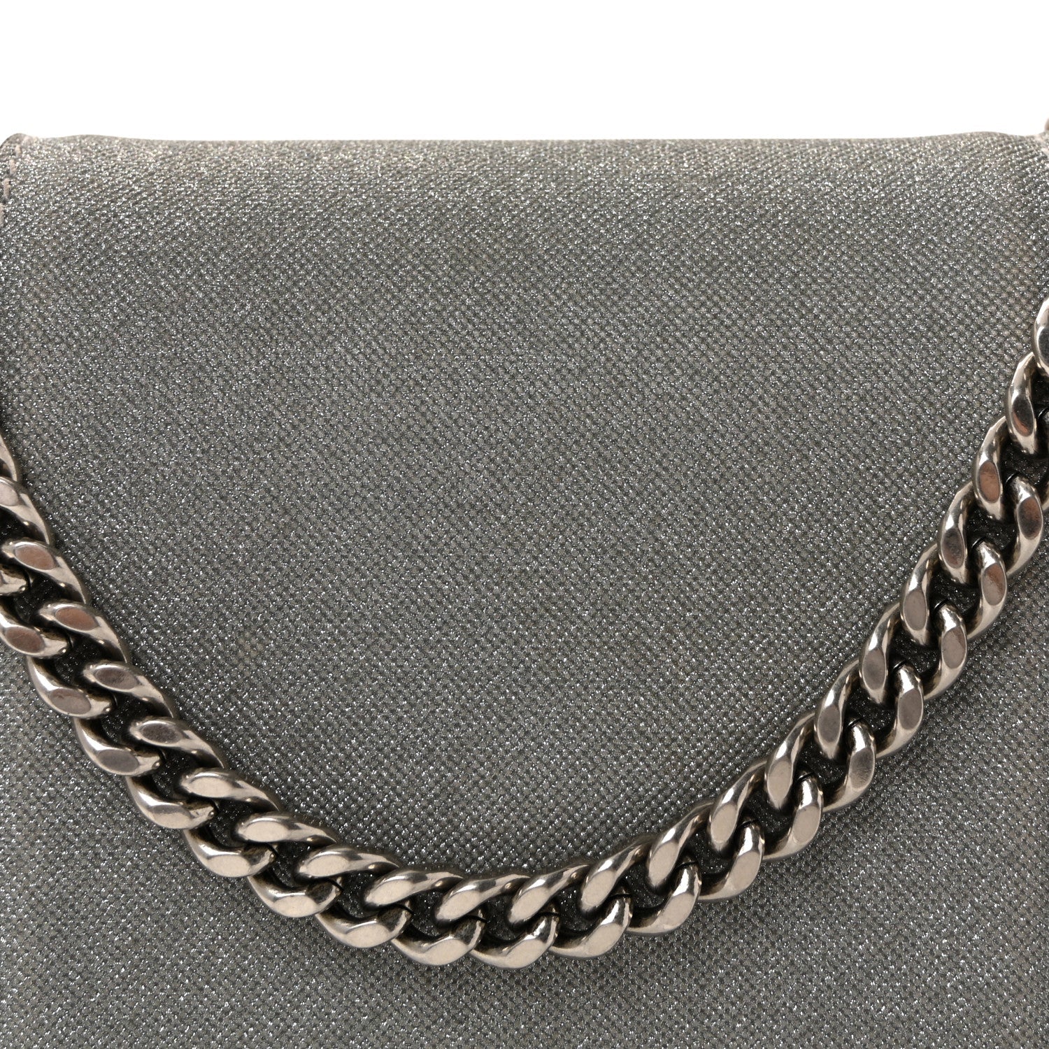 Glitter Fabric Hourglass Chain Bag Grey