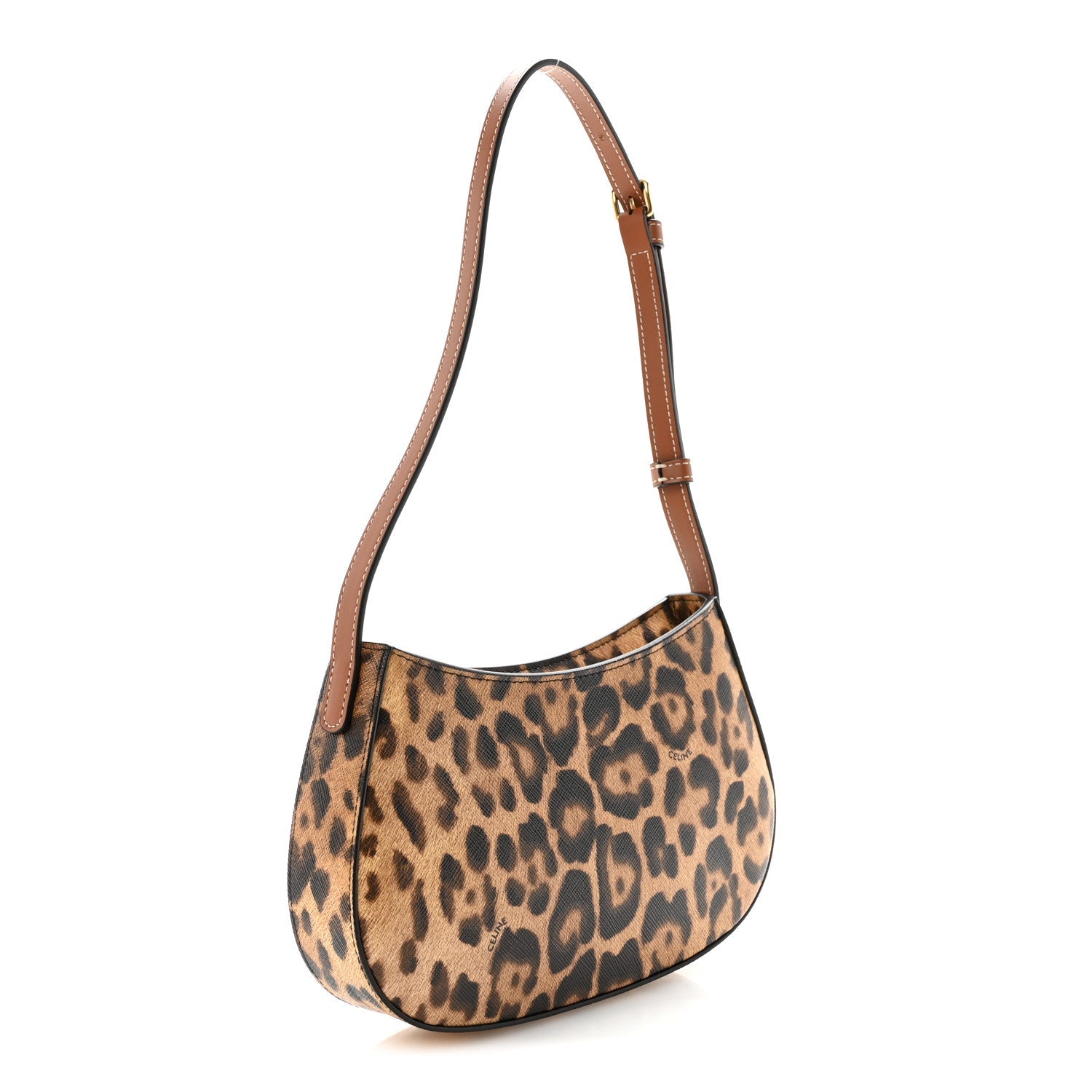 Canvas Calfskin Medium Tilly Triomphe Shoulder Bag Leopard