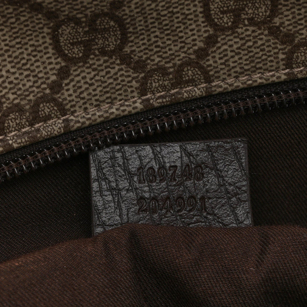 GG Plus Monogram Web Large Flap Messenger Bag Beige Dark Brown