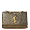 Metallic Calfskin Small Classic Monogram Kate Satchel Oro