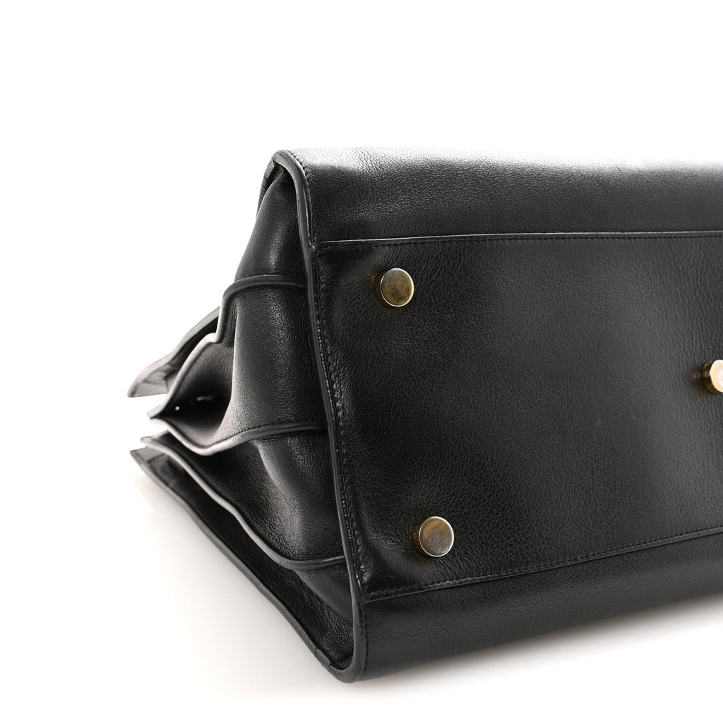 Calfskin Small Sac De Jour Black