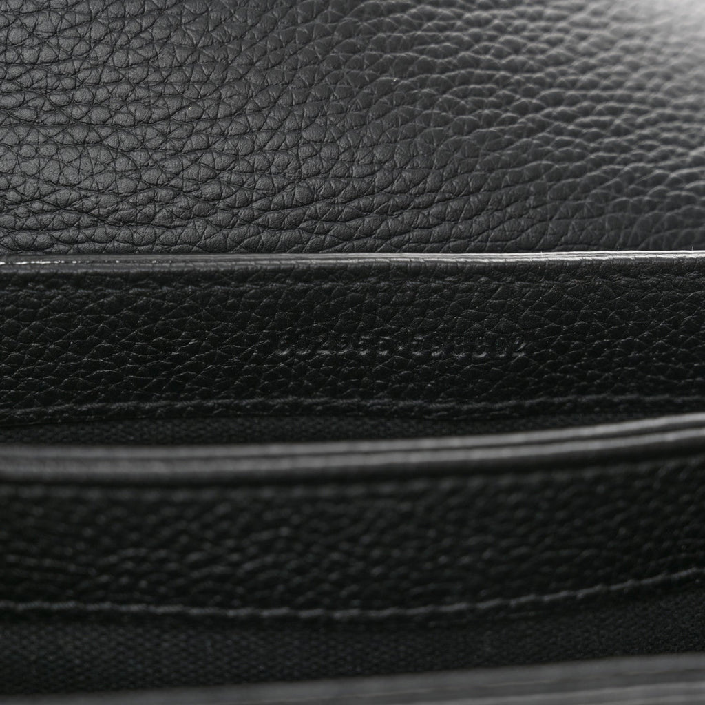 Calfskin Small Twin Skull Chain Crossbody Black