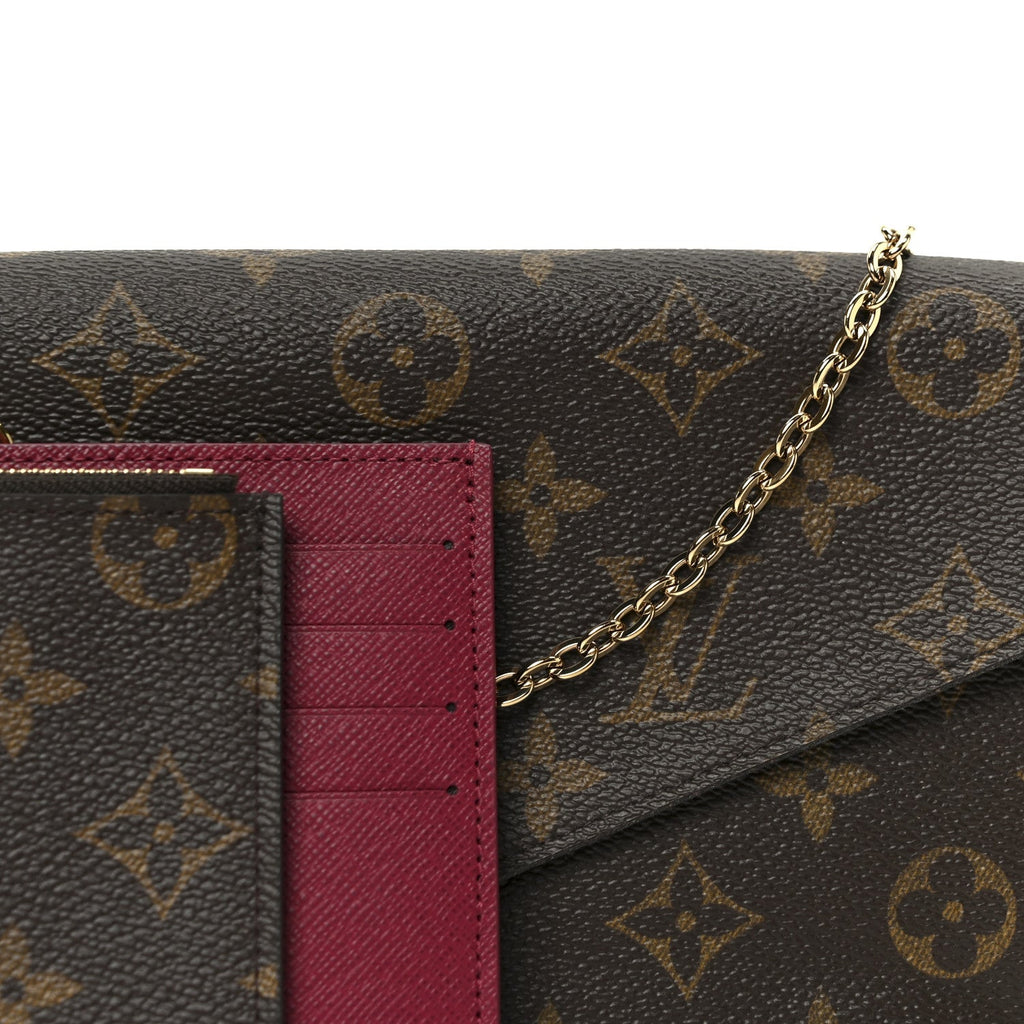 Monogram Pochette Felicie Chain Wallet Fuchsia