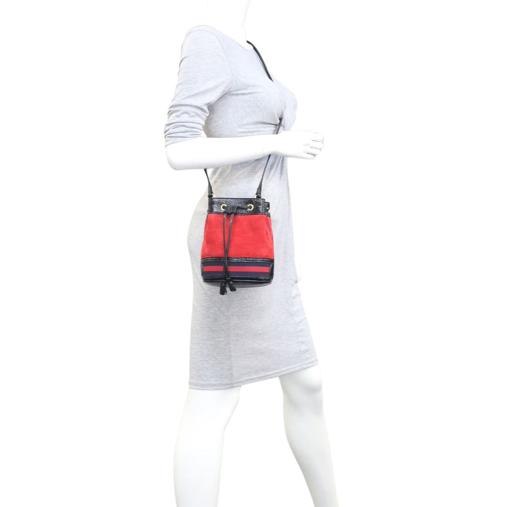 Gucci Ophidia Suede Bucket Bag Mini
