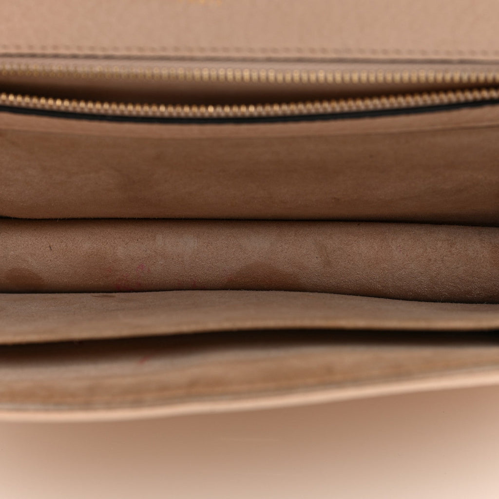 Grained Calfskin Medium Diorama Flap Bag Nude