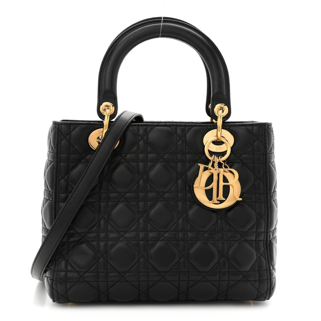 Lambskin Cannage Medium Lady Dior Black