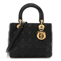 Lambskin Cannage Medium Lady Dior Black