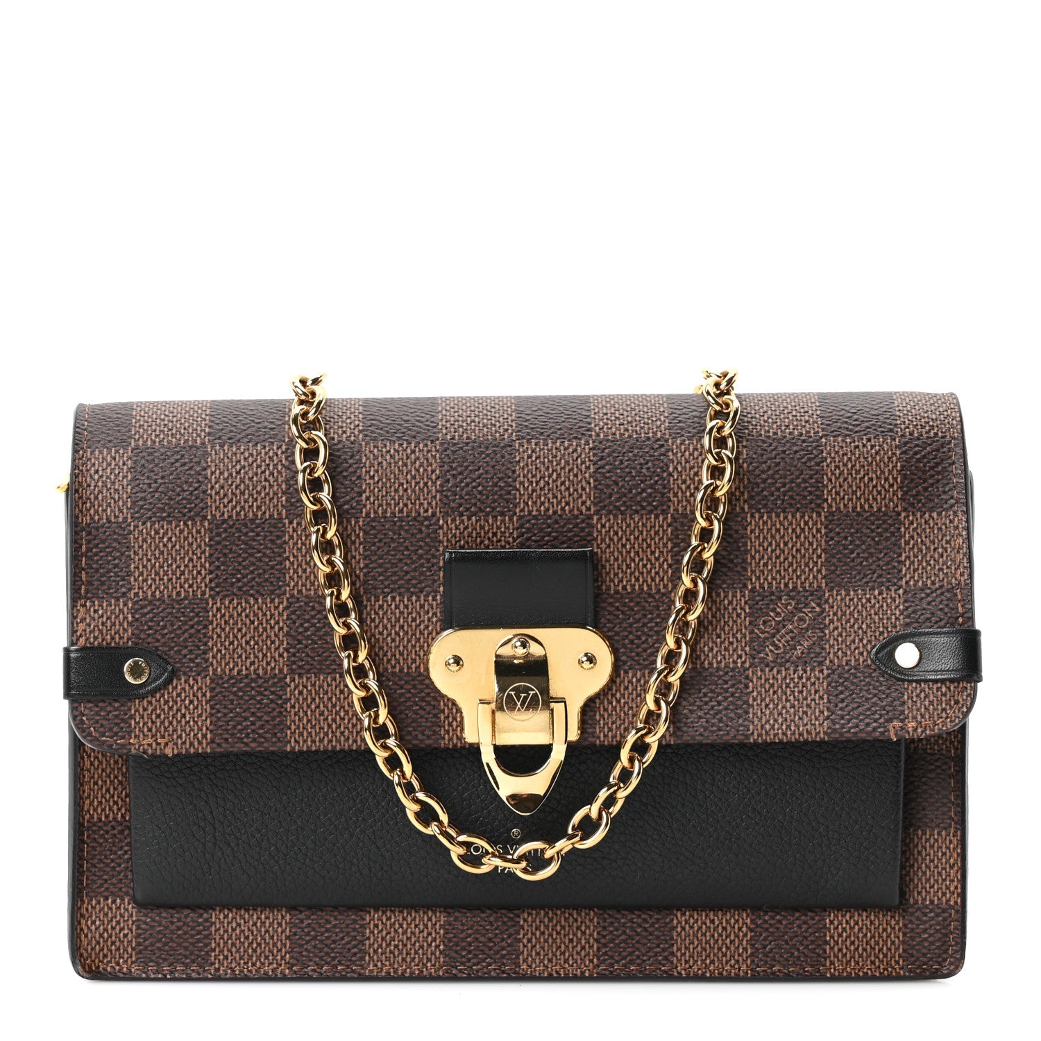 Damier Ebene Vavin Chain Wallet Black