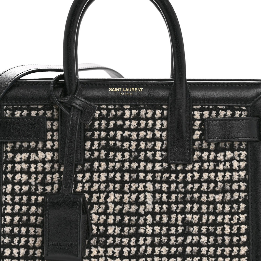 Tweed Houndstooth Nano Sac De Jour Black