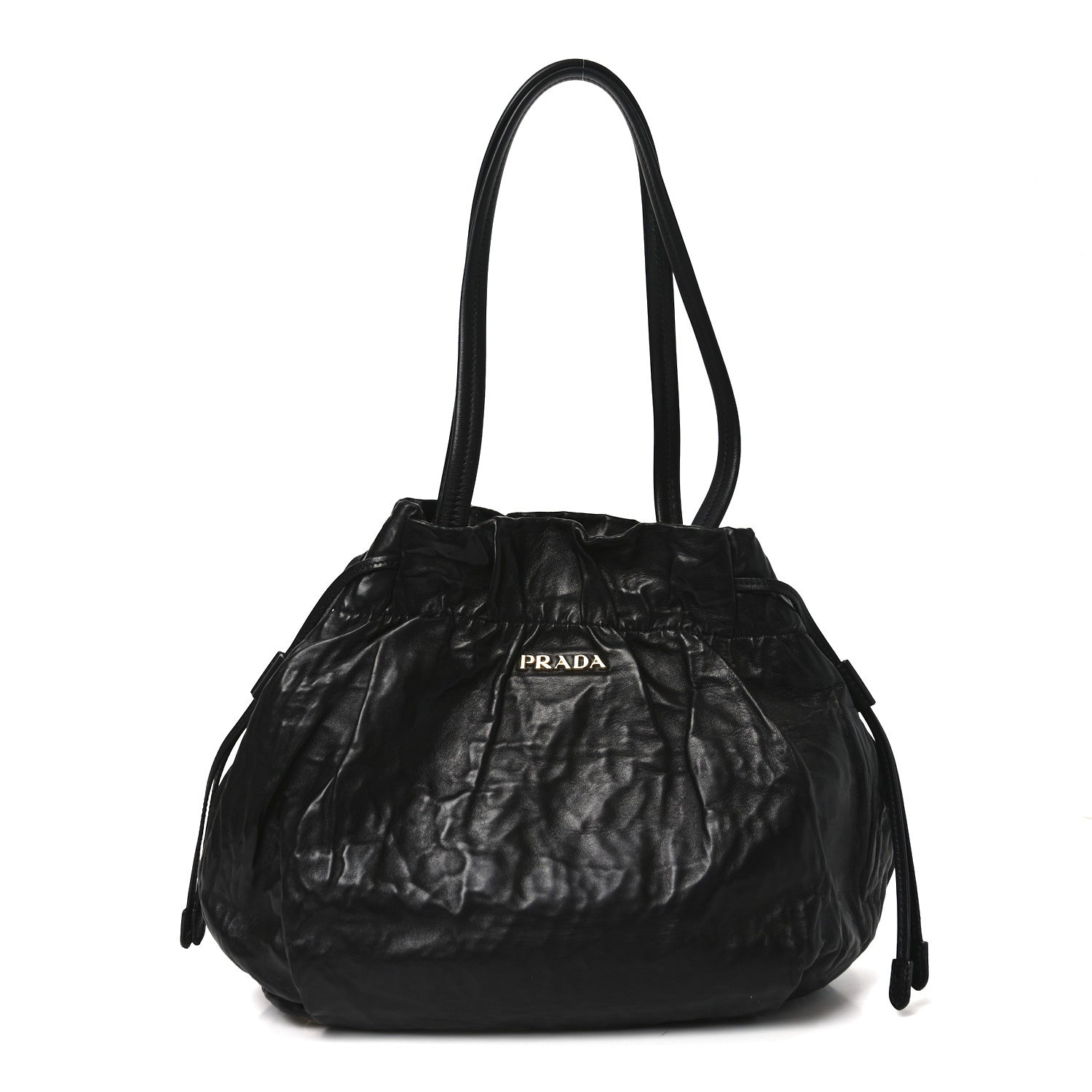 Nappa Antique Drawstring Tote Black