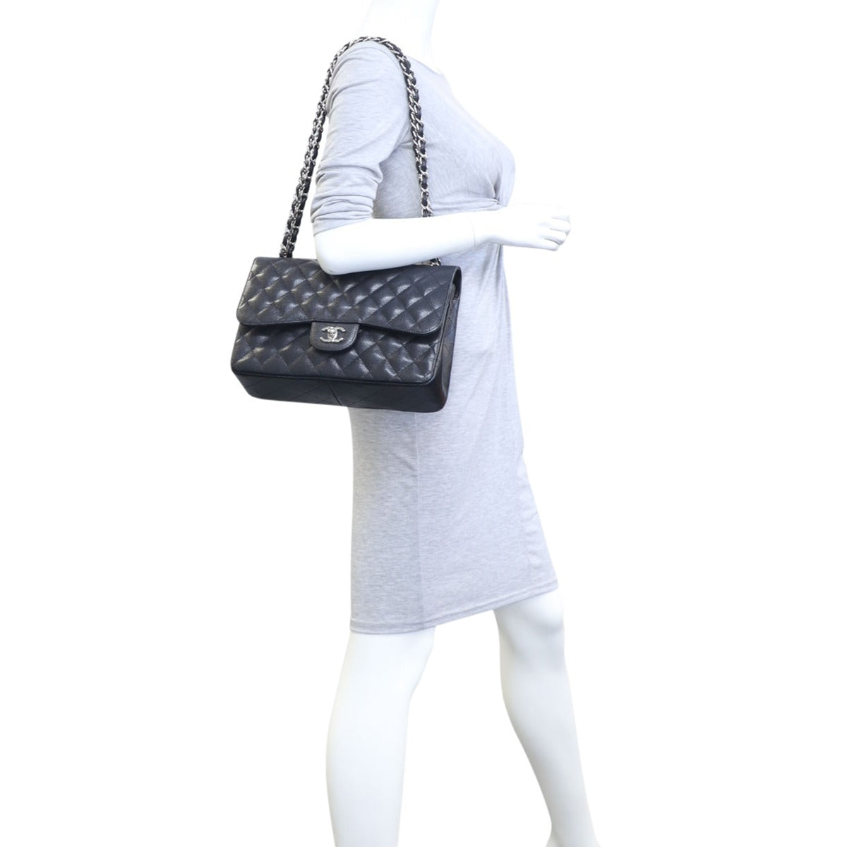 Chanel Classic Double Flap Jumbo | Black 19 Series