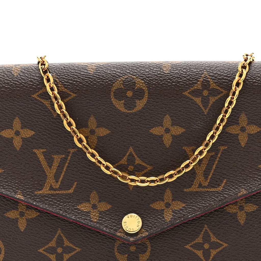 Monogram Pochette Felicie Chain Wallet Fuchsia
