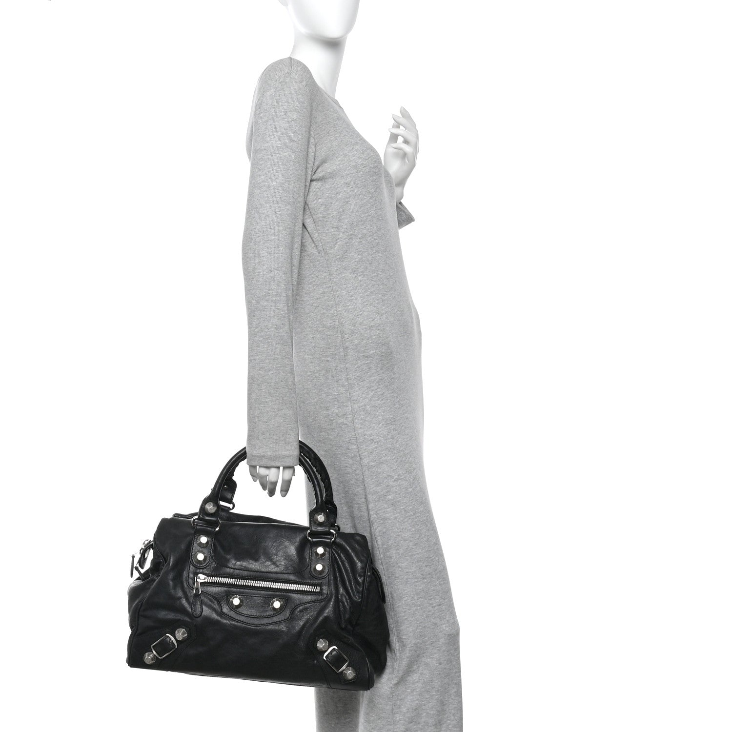 Agneau Giant 21 Silver Hardware Mid Day Black